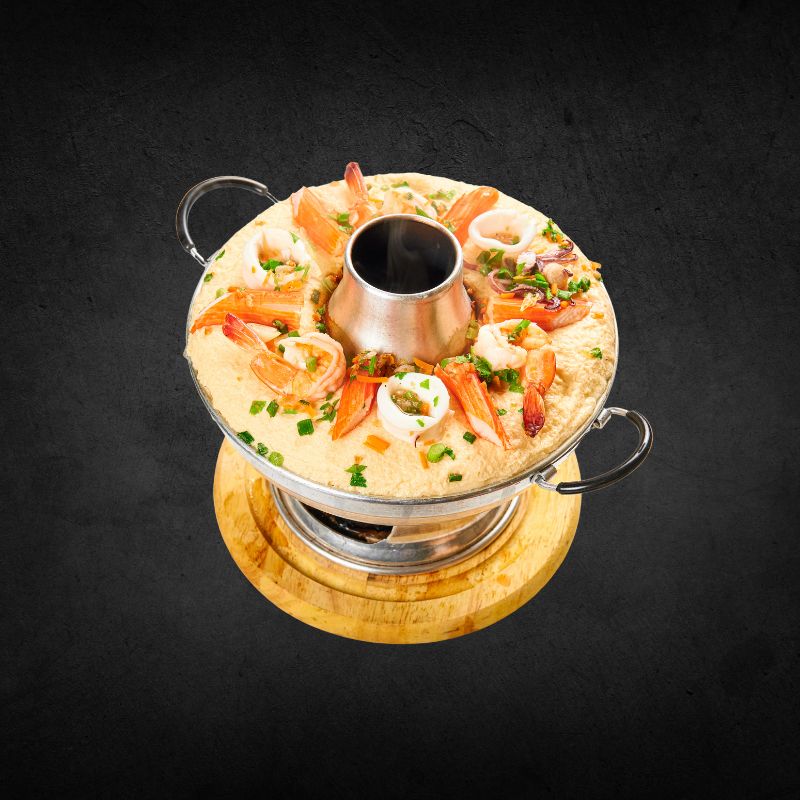 Hot Pot Steamed Eggs with Seafood